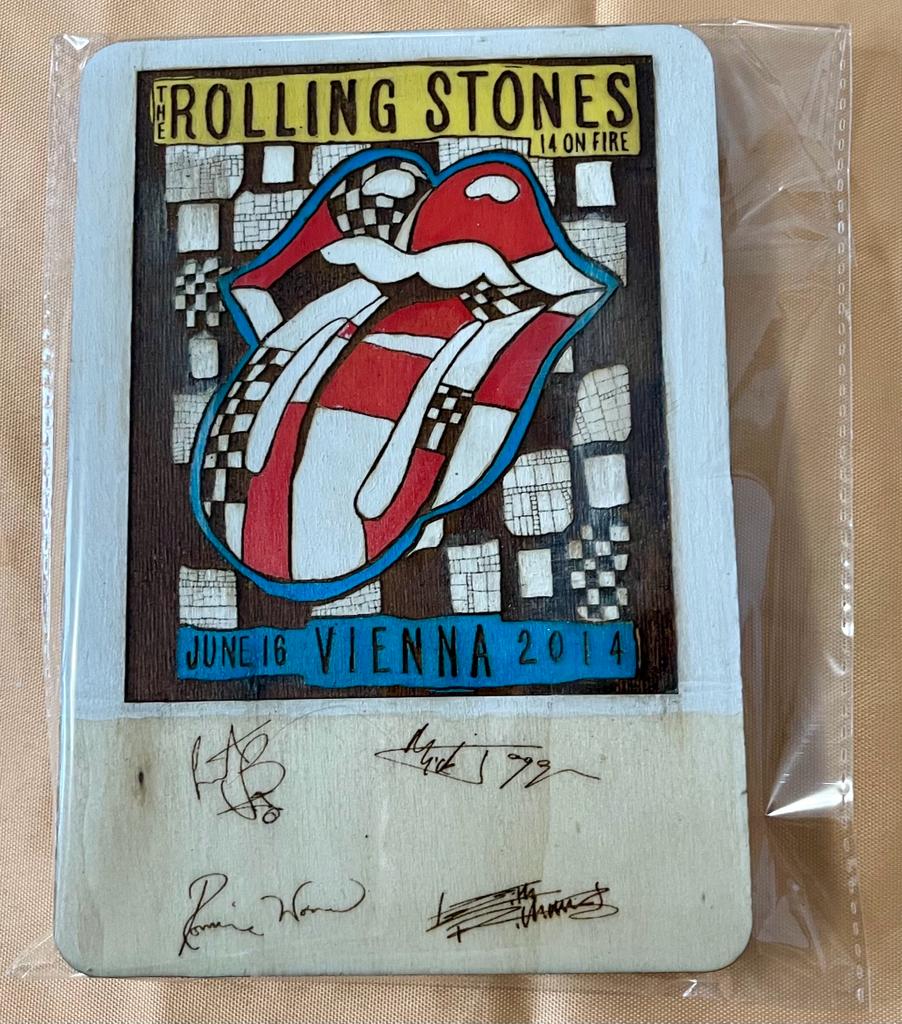 TAVOLETTA DECORATIVA - ROLLING STONES - legno con incisione laser
