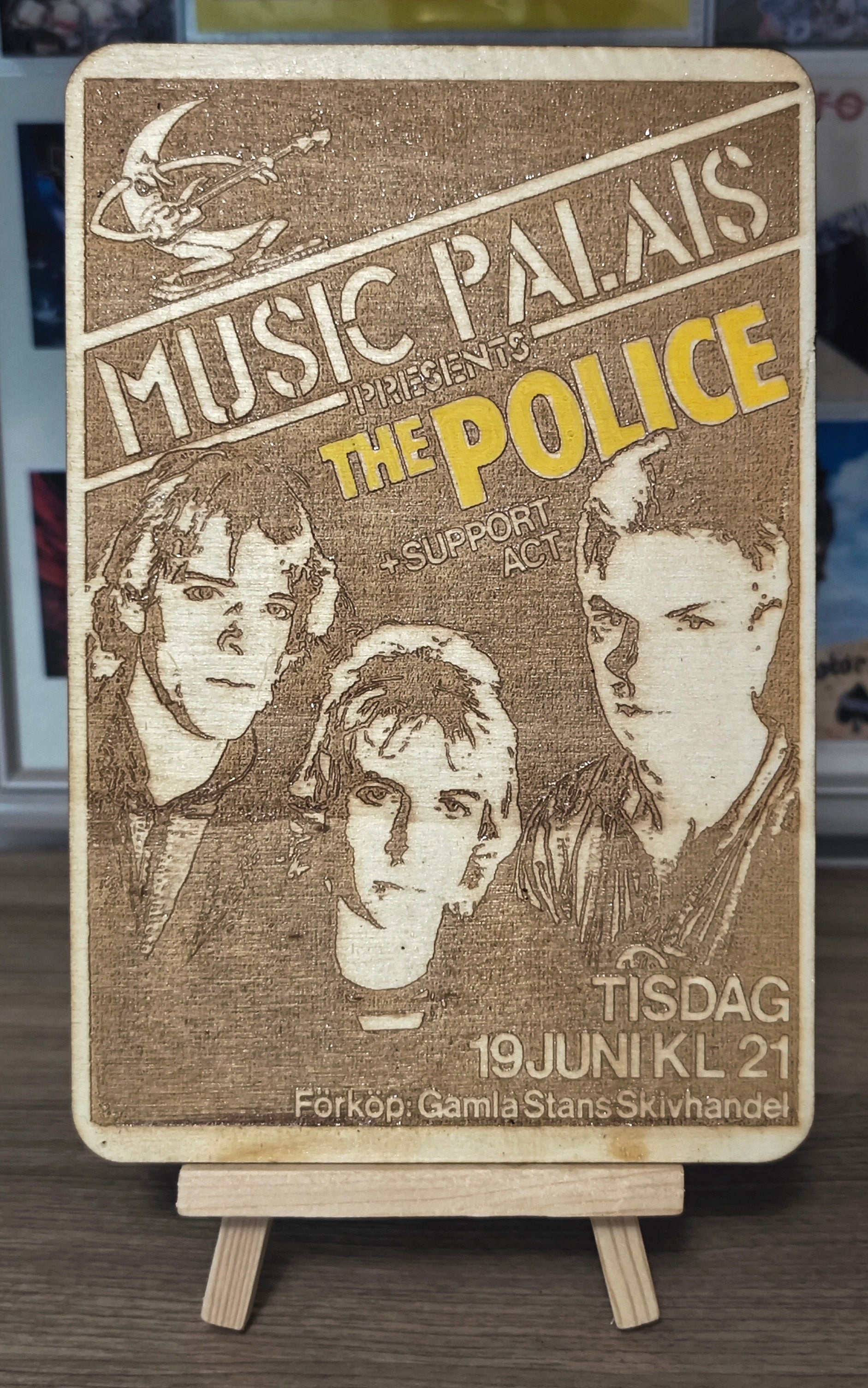 TAVOLETTA DECORATIVA - THE POLICE - legno con incisione laser